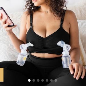EUC Kindred Bravely nursing and hands free pumping bra in black, size medium